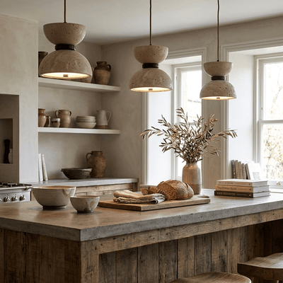 Tavareria Hourglass Travertine Pendant Lamp