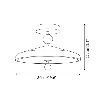 Belano Wooden Frame Round Ceiling Lamp - Neutral Decor