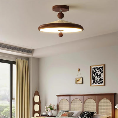 Belano Wooden Frame Round Ceiling Lamp - Neutral Decor