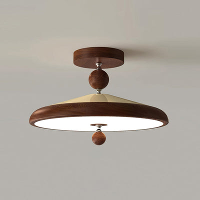 Belano Wooden Frame Round Ceiling Lamp - Neutral Decor