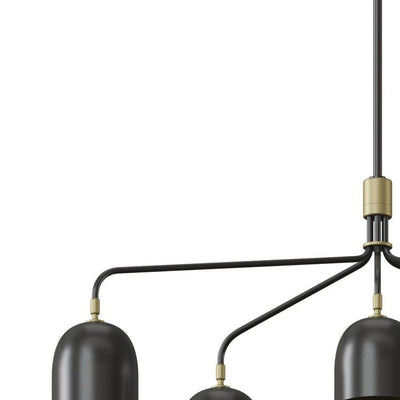 Casorira Chandelier Black Brass Industrial