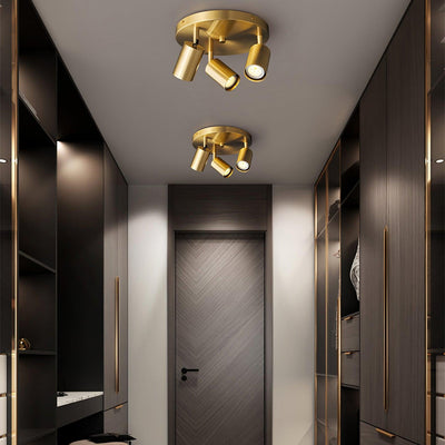 Solara Ceiling Lamp Brass Cylinder Adjustable Contemporary - Neutral Decor