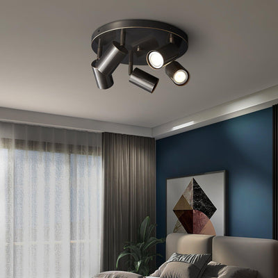 Solara Ceiling Lamp Brass Cylinder Adjustable Contemporary - Neutral Decor
