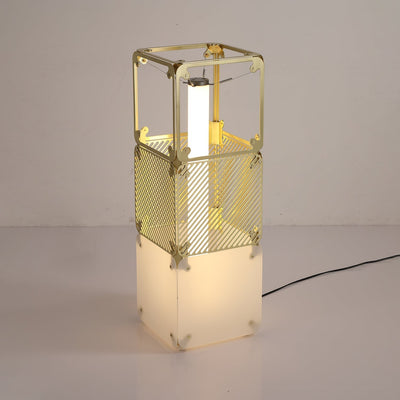 LuxeGrid Industrial Brass Floor Lamp