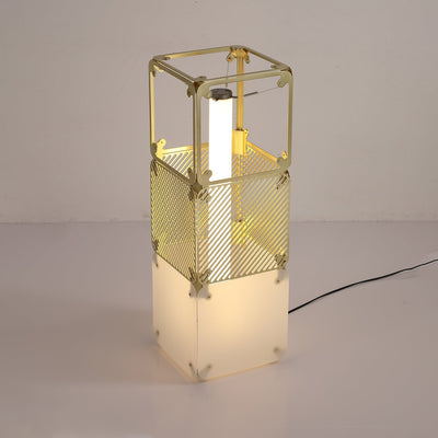 LuxeGrid Industrial Brass Floor Lamp