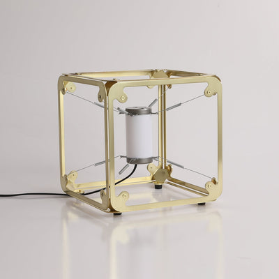 GridGlow Industrial Brass Table Lamp