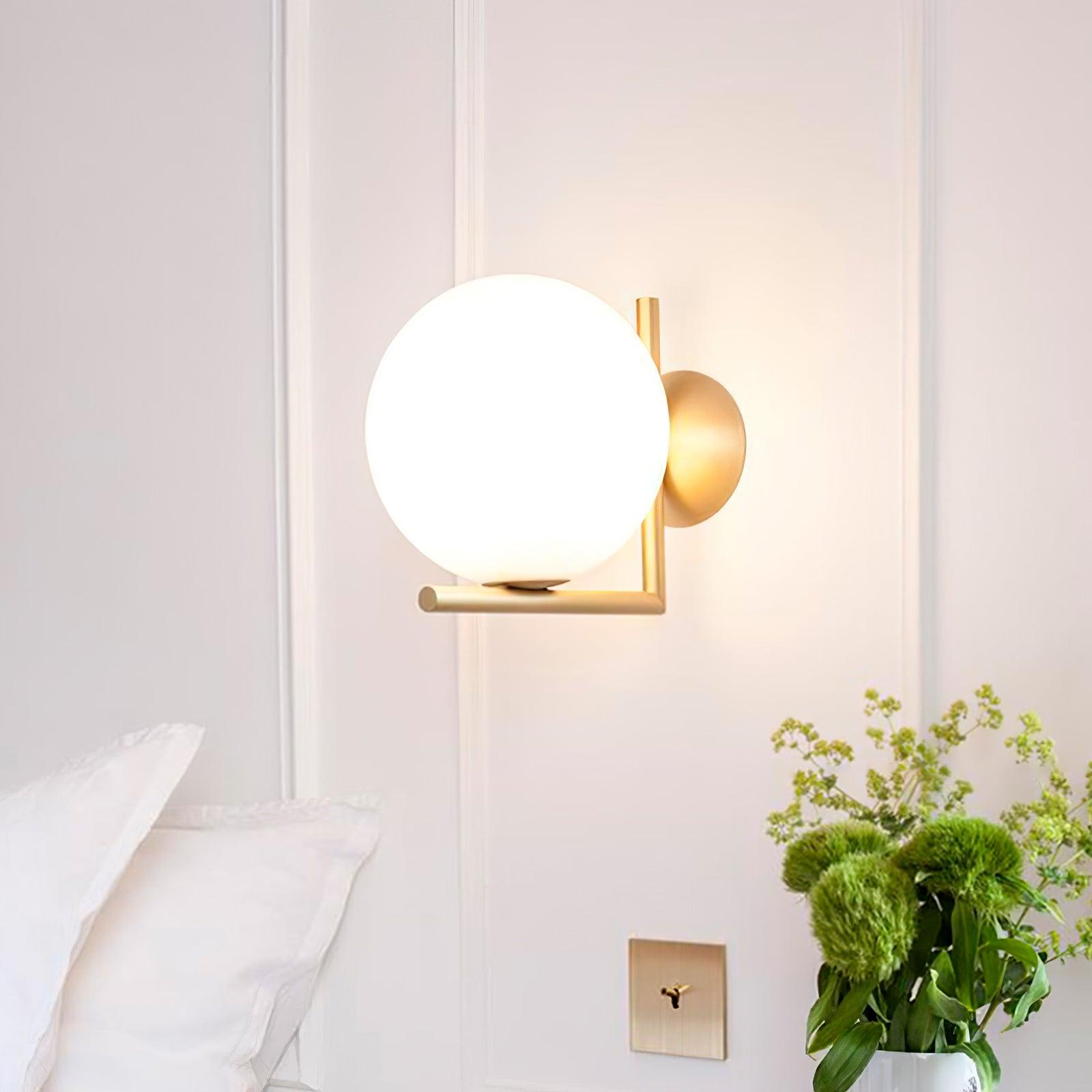 Joanna Modern Minimalist Opal Blown Glass Wall Lamp