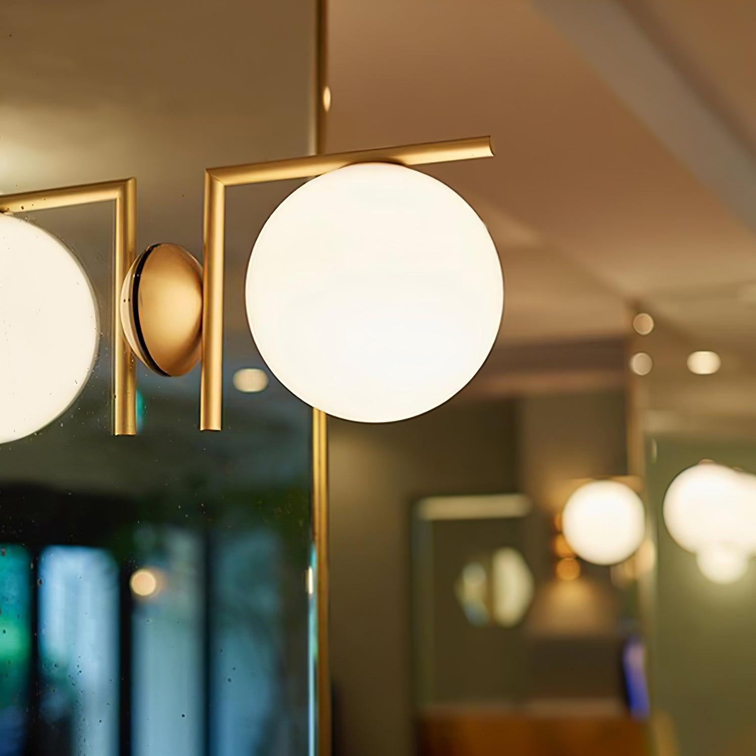 Joanna Modern Minimalist Opal Blown Glass Wall Lamp