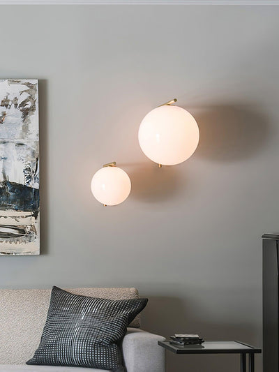 Joanna Modern Minimalist Opal Blown Glass Wall Lamp