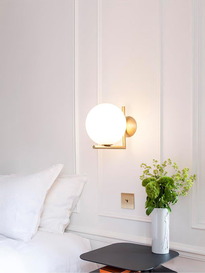 Joanna Modern Minimalist Opal Blown Glass Wall Lamp