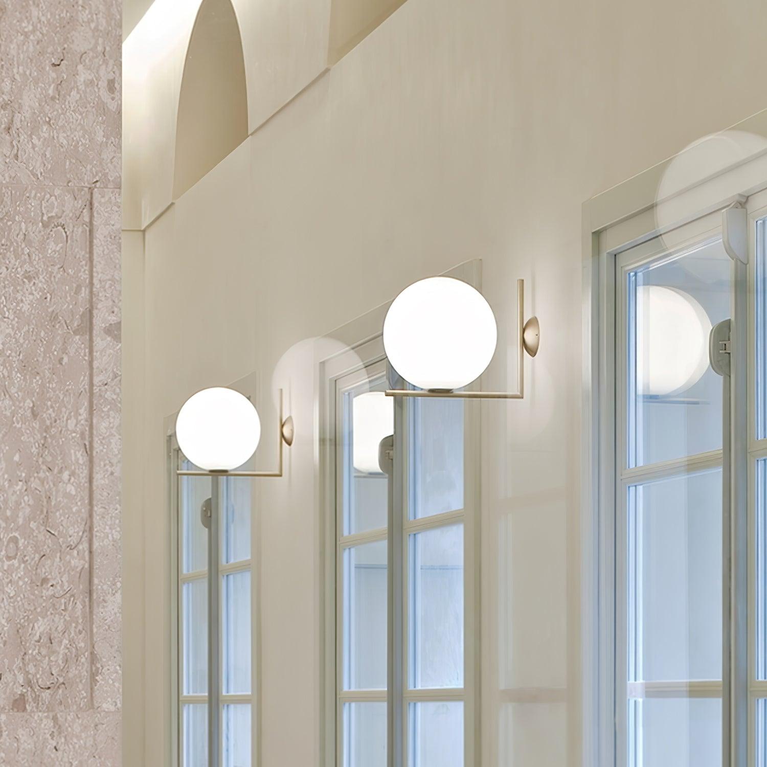 Joanna Modern Minimalist Opal Blown Glass Wall Lamp