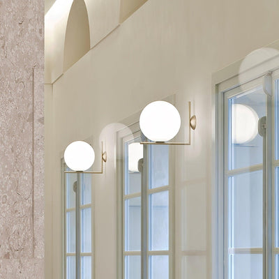 Joanna Modern Minimalist Opal Blown Glass Wall Lamp