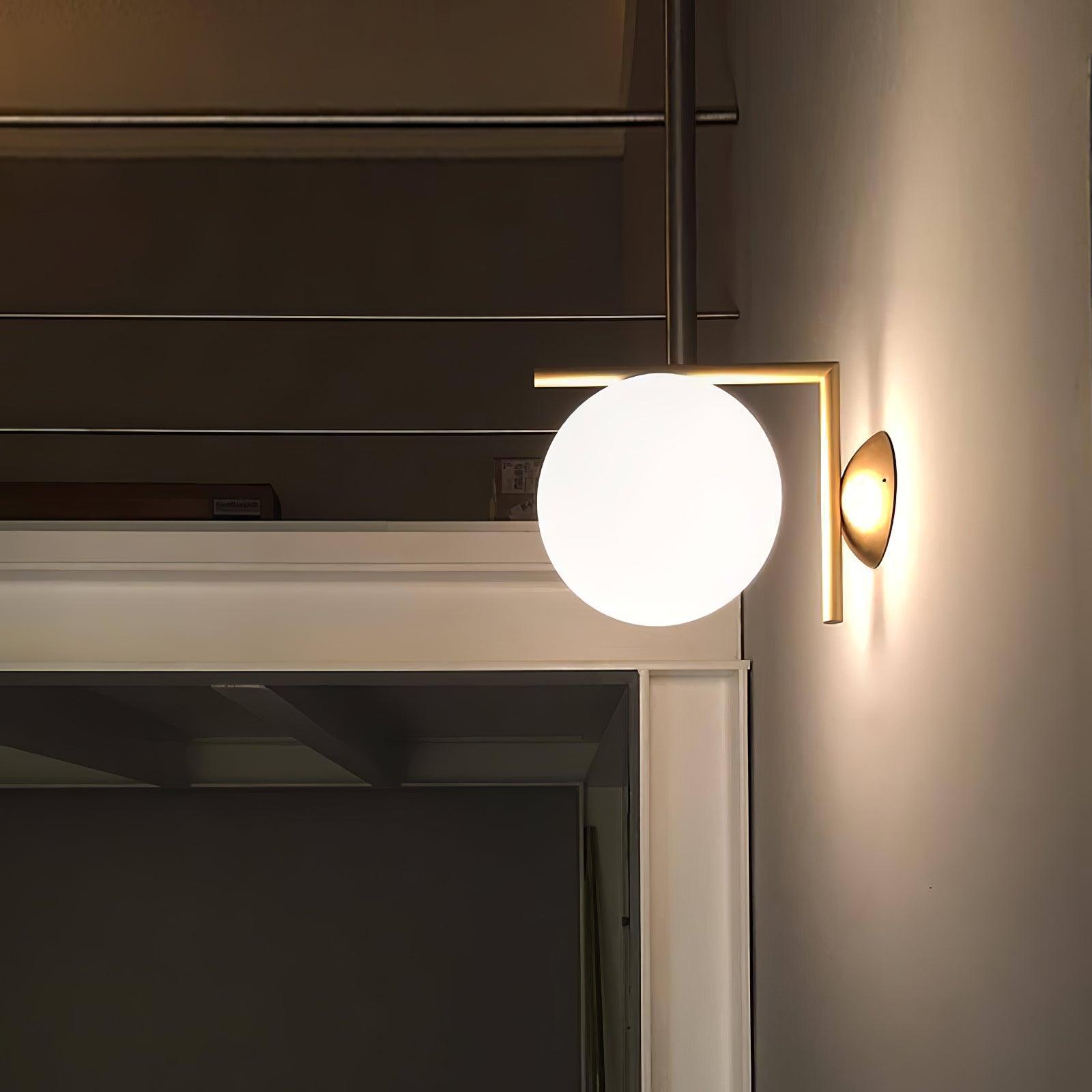 Joanna Modern Minimalist Opal Blown Glass Wall Lamp