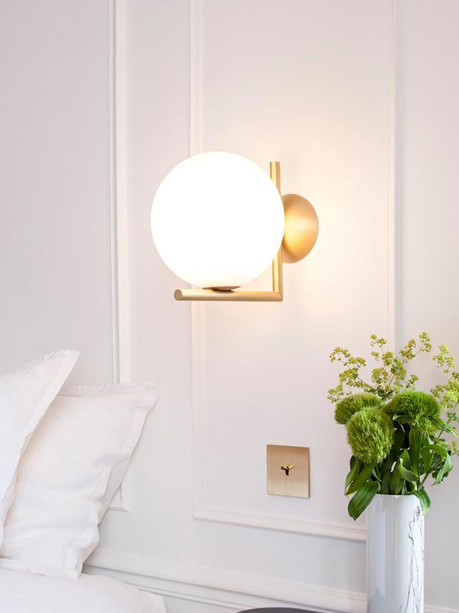 Joanna Modern Minimalist Opal Blown Glass Wall Lamp