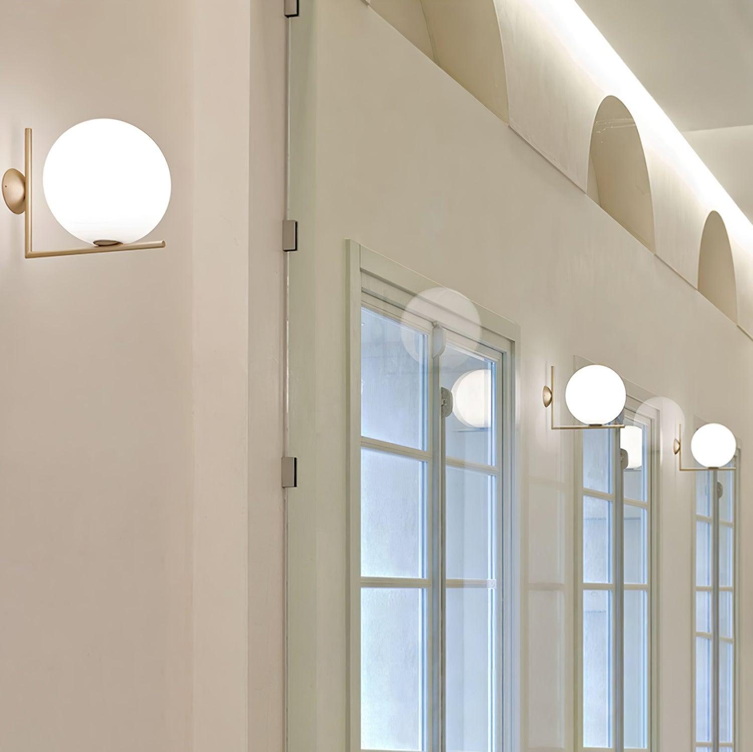 Joanna Modern Minimalist Opal Blown Glass Wall Lamp