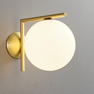 Joanna Modern Minimalist Opal Blown Glass Wall Lamp