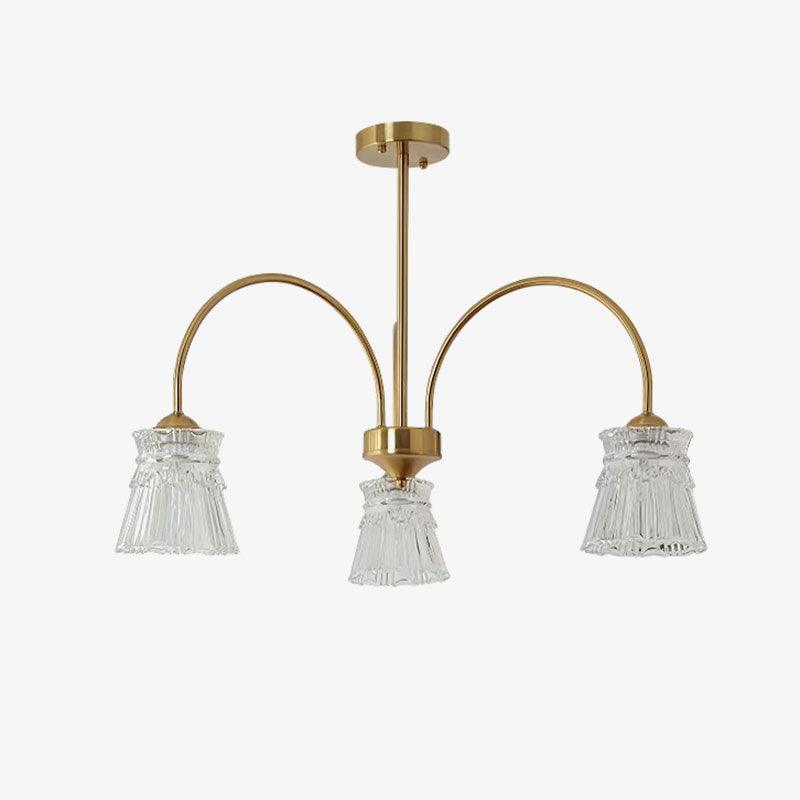 Rostor Chandelier Crystal Glass Gold Midcentury