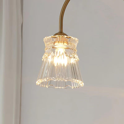Rostor Chandelier Crystal Glass Gold Midcentury