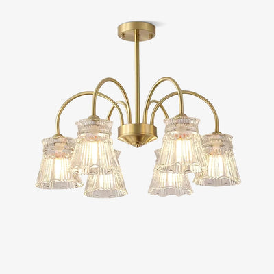 Rostor Chandelier Crystal Glass Gold Midcentury