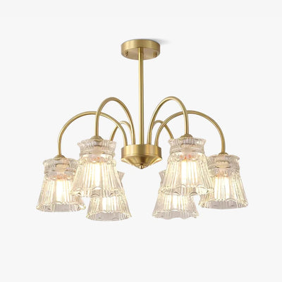 Rostor Chandelier Crystal Glass Gold Midcentury
