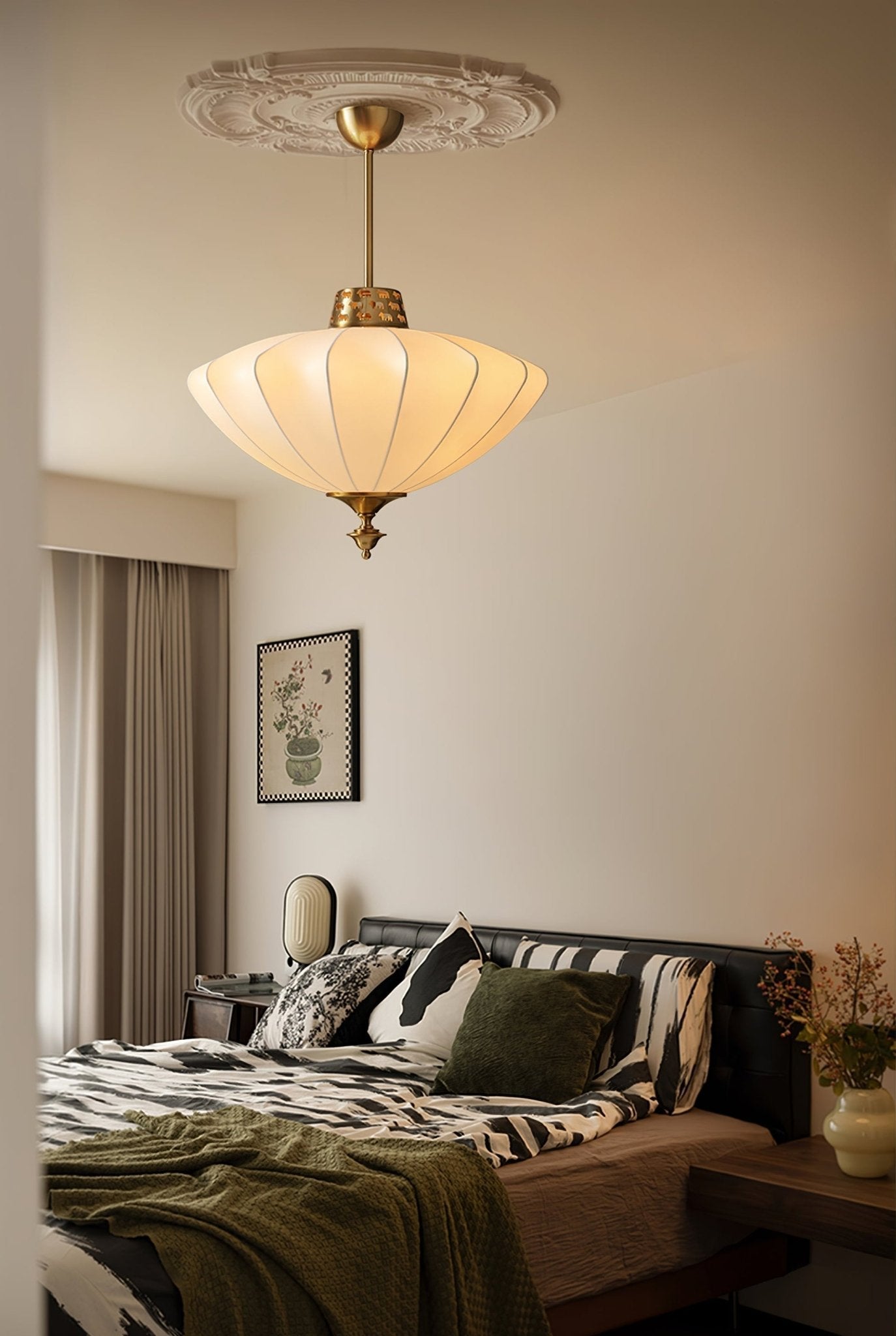 Ortalara Elegance Vintage Bloom Silk Pendant Lamp