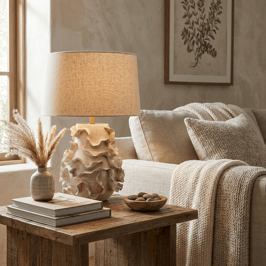 Elieielle Ruffled Ceramic Table Lamp