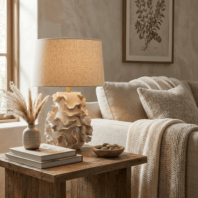 Elieielle Ruffled Ceramic Table Lamp