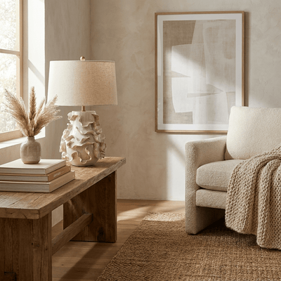 Elieielle Ruffled Ceramic Table Lamp