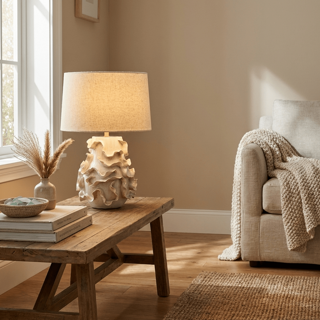Elieielle Ruffled Ceramic Table Lamp