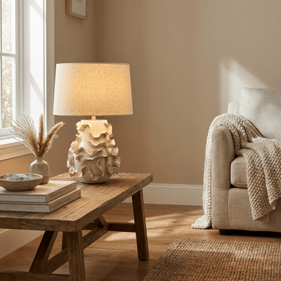 Elieielle Ruffled Ceramic Table Lamp