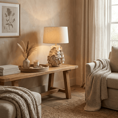 Elieielle Ruffled Ceramic Table Lamp