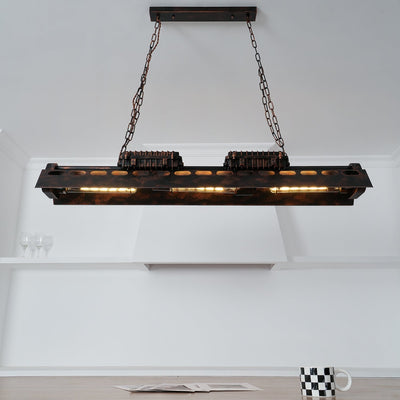 Mael Chandelier Industrial Rectangular Frame