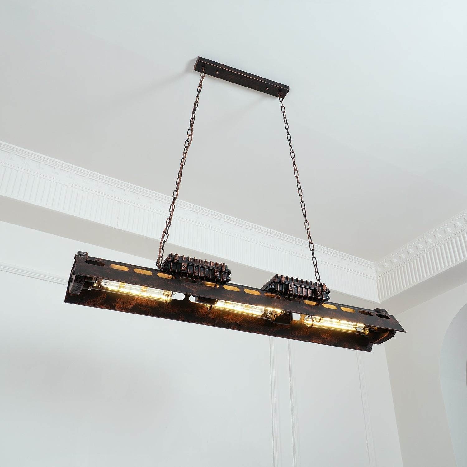 Mael Chandelier Industrial Rectangular Frame