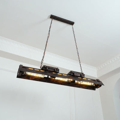 Mael Chandelier Industrial Rectangular Frame