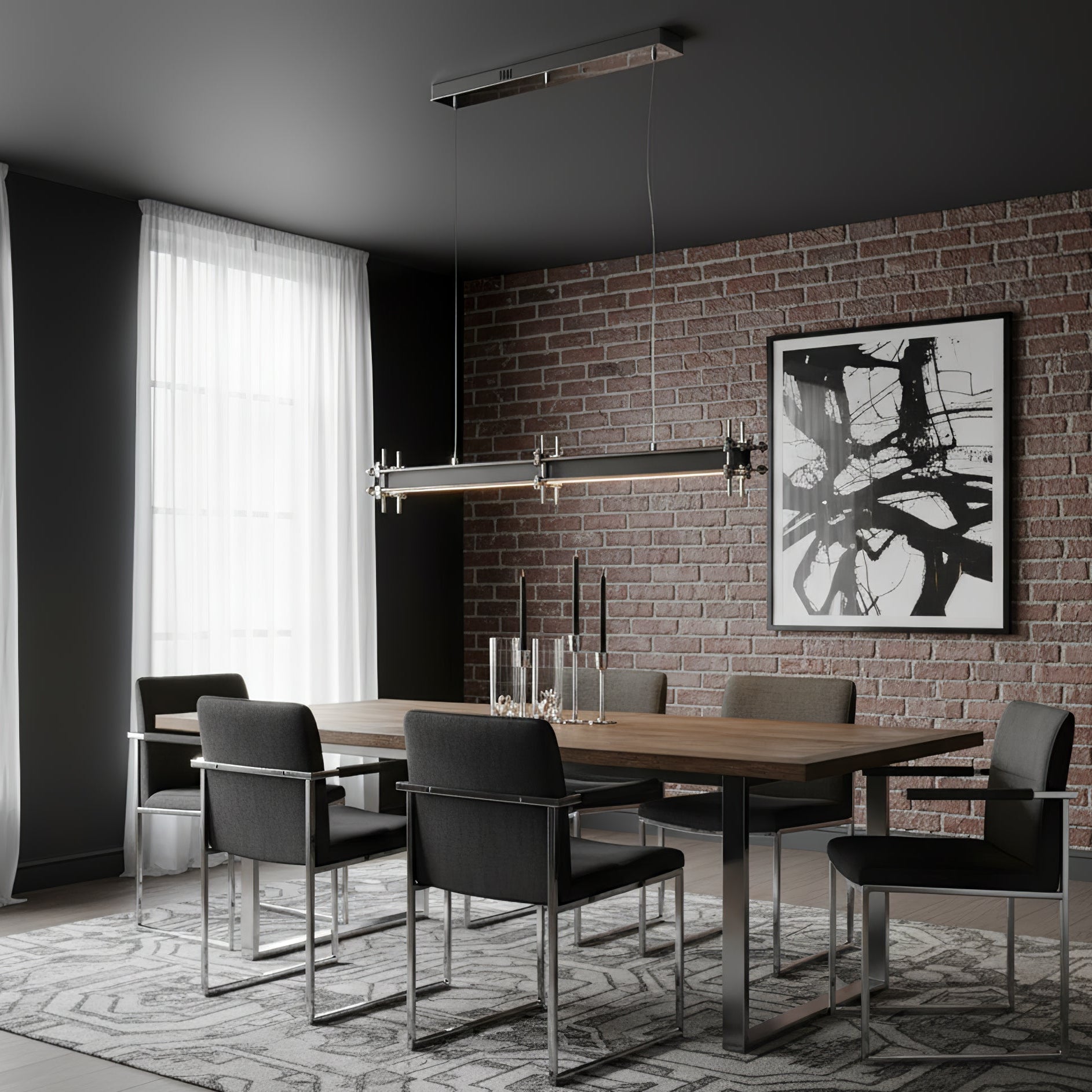 Kolve Industrial Axis Linear Pendant Lamp