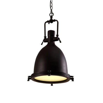 Silven Pendant Lamp Brass Ribbed Dome Industrial