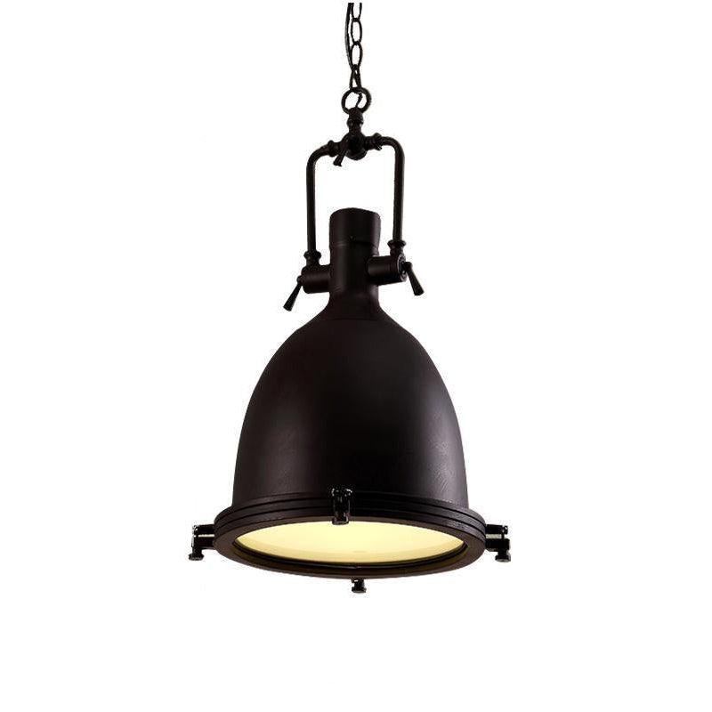 Silven Pendant Lamp Brass Ribbed Dome Industrial