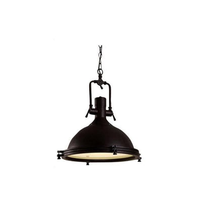 Silven Pendant Lamp Brass Ribbed Dome Industrial