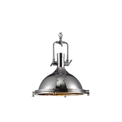 Silven Pendant Lamp Brass Ribbed Dome Industrial