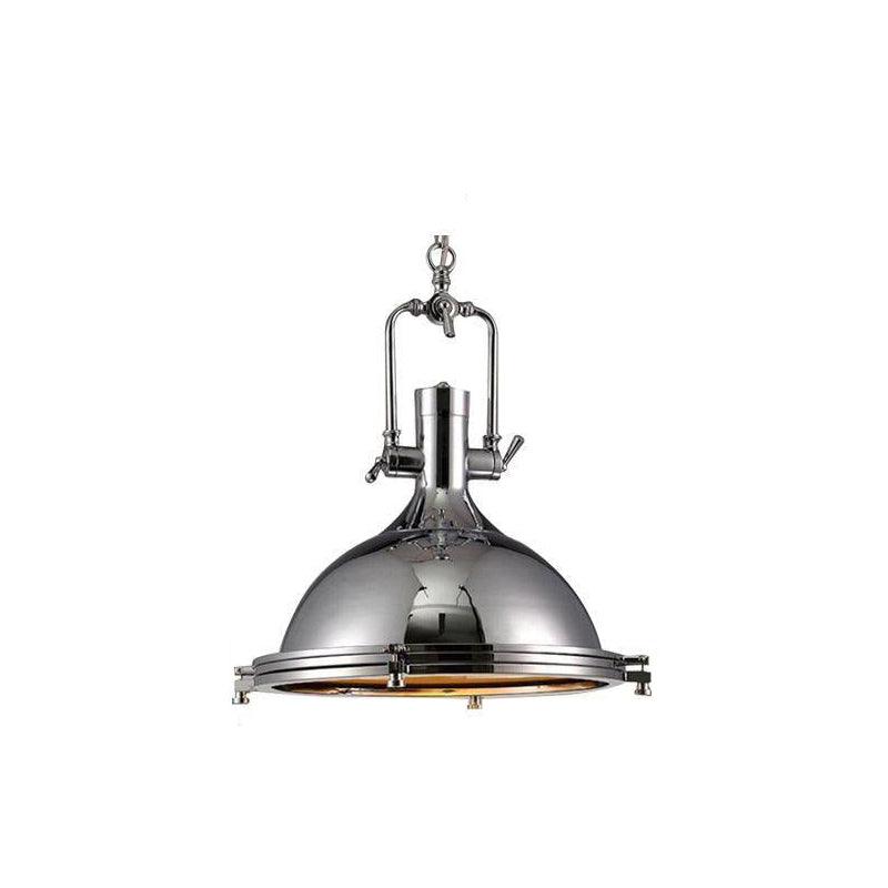 Silven Pendant Lamp Brass Ribbed Dome Industrial