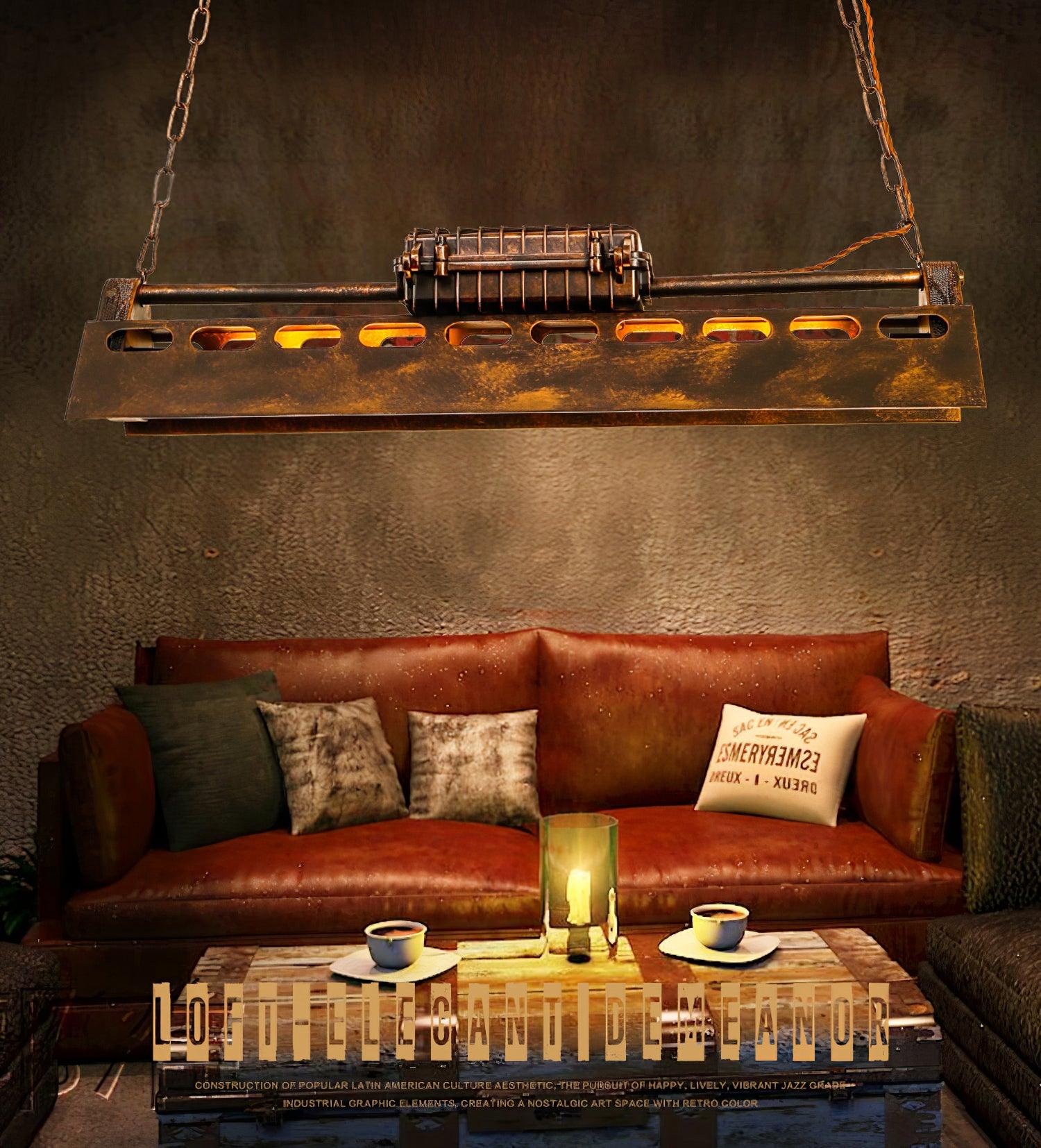 Mael Chandelier Industrial Rectangular Frame