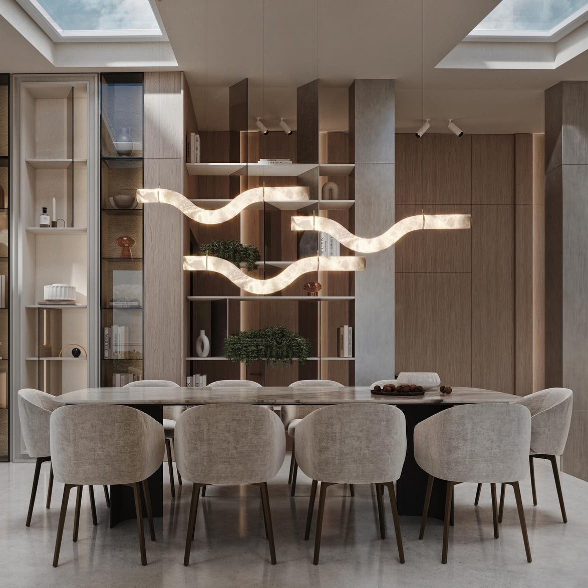 Luste Alabaster Closed-loop Pendant Light Chandelier