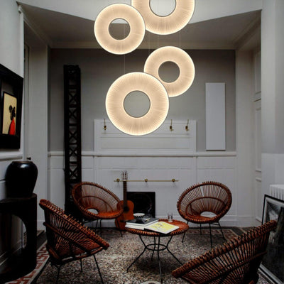 Lumira Pendant Lamp White Fabric Classic