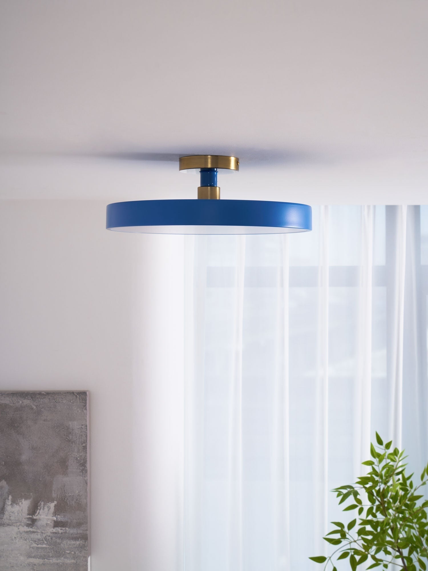 Solara Ceiling Lamp Flush Mount Black and Gold Modern - Neutral Decor