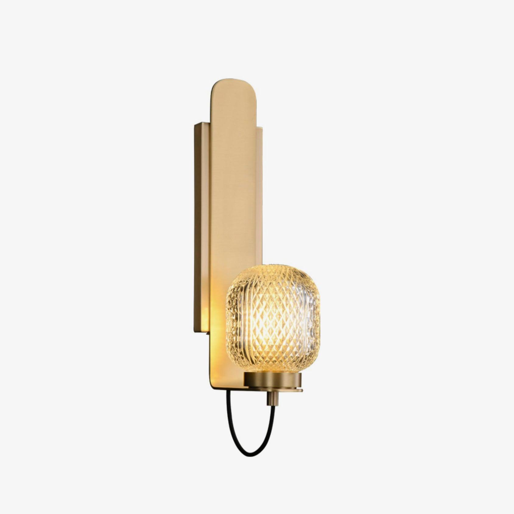 Cresh Premium Nordic Art Brass Glass Wall Light