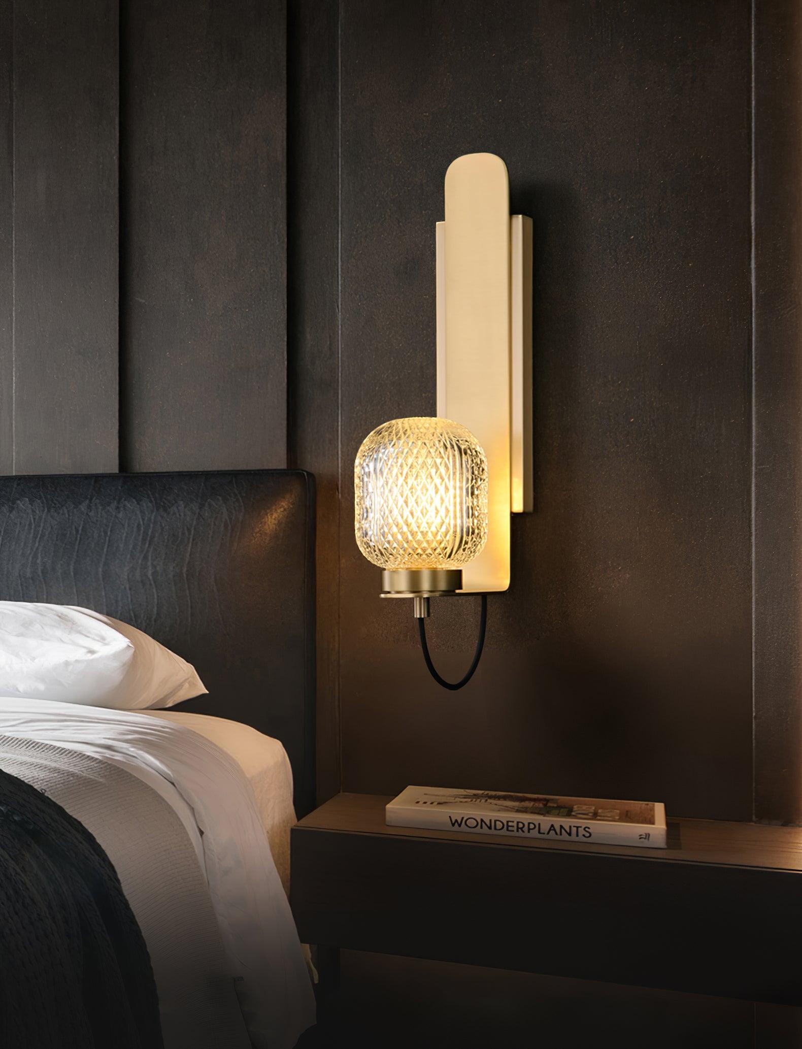 Cresh Premium Nordic Art Brass Glass Wall Light