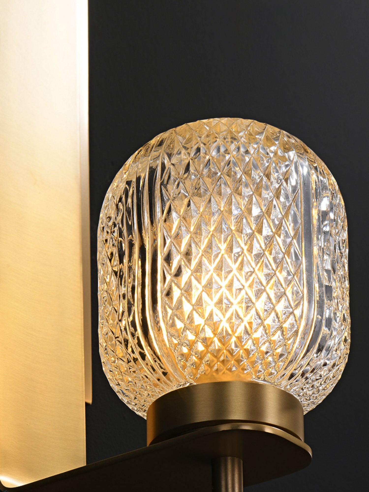 Cresh Premium Nordic Art Brass Glass Wall Light