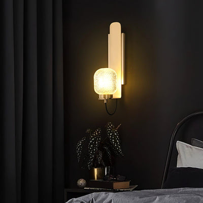 Cresh Premium Nordic Art Brass Glass Wall Light