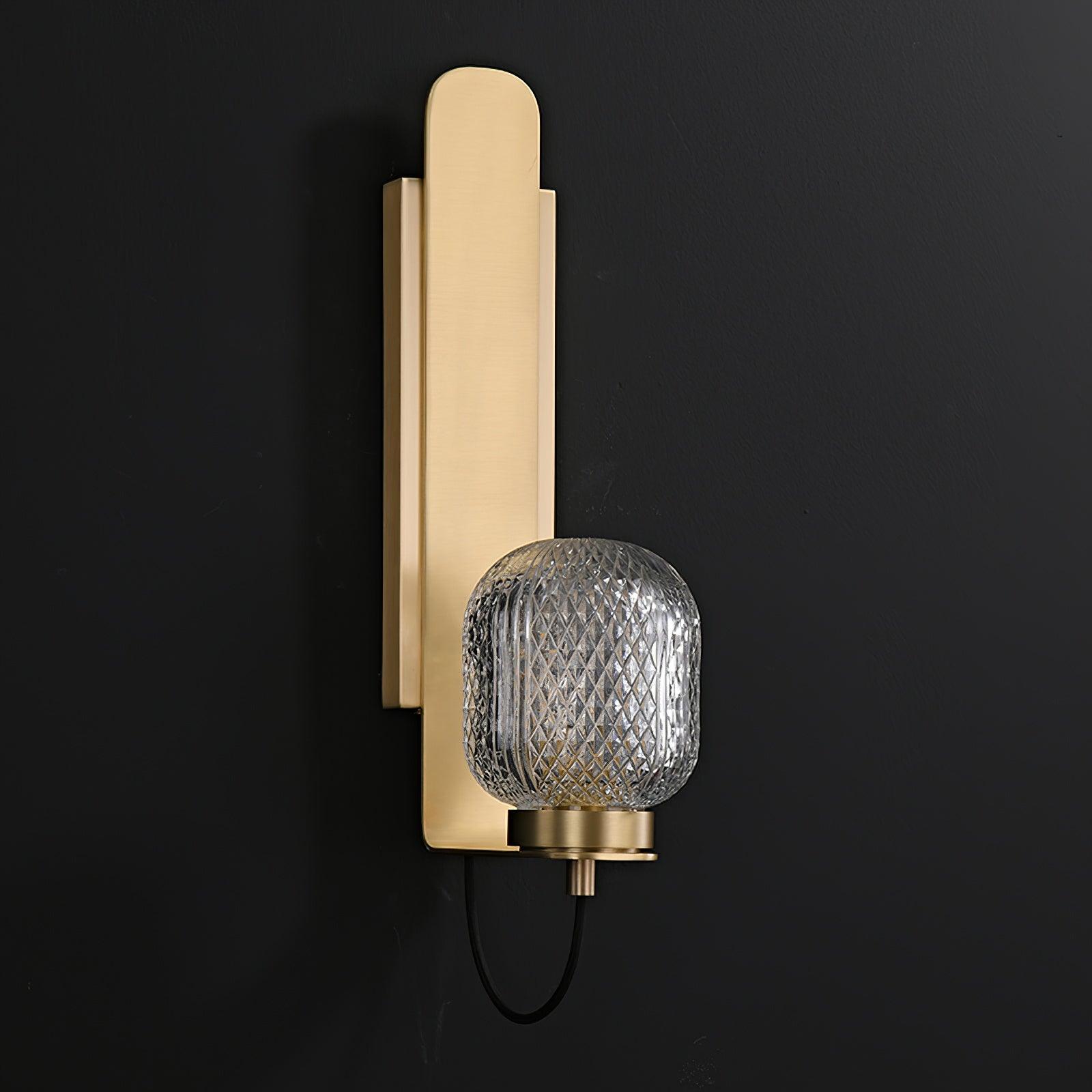 Cresh Premium Nordic Art Brass Glass Wall Light