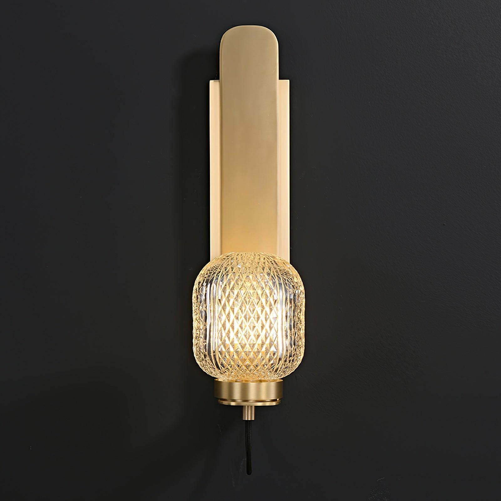 Cresh Premium Nordic Art Brass Glass Wall Light